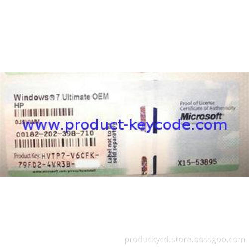 Original Windows Product Key Sticker for Windows 7 Ultimate